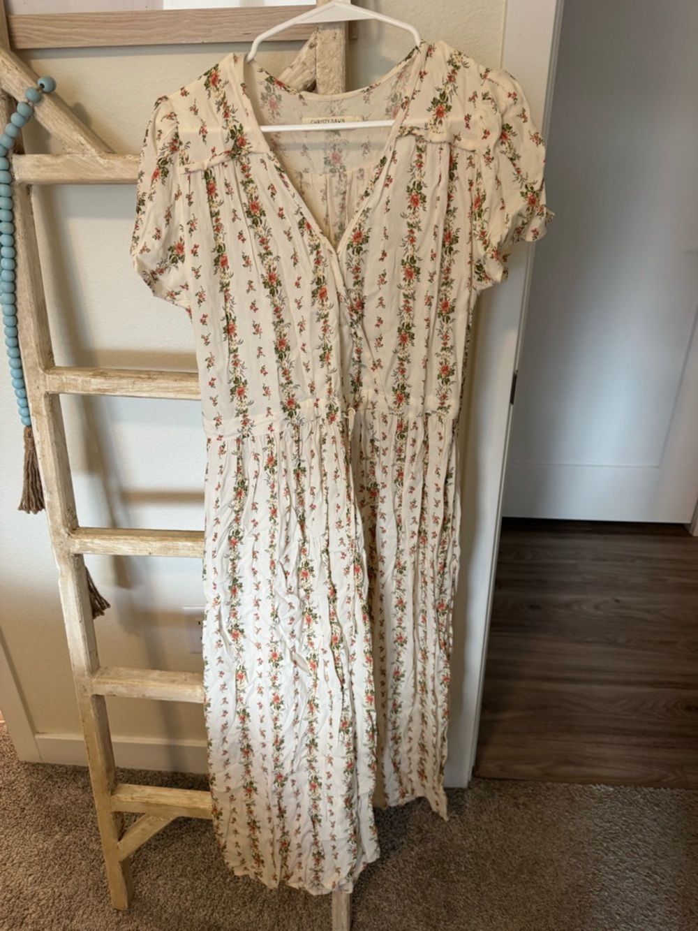 Christy Dawn Cream Maxi Dress Floral Print; the Simple Dawn Dress